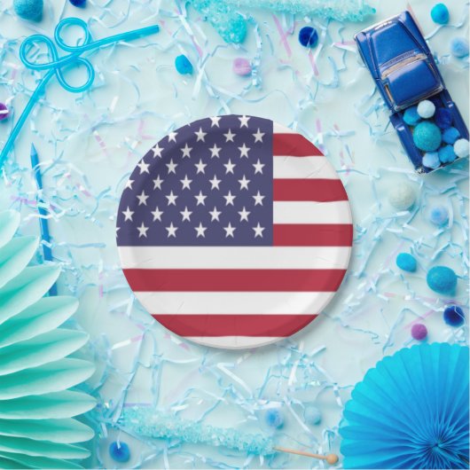 American Flag Paper Plate Pappteller (Party)
