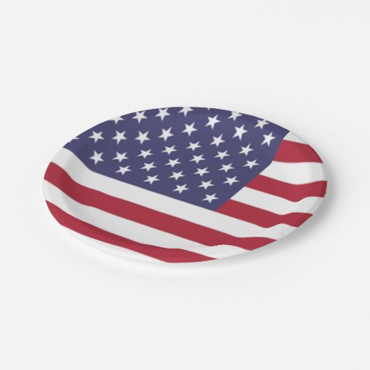 American Flag Paper Plate Pappteller (Schrägansicht)