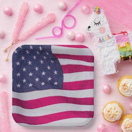 American Flag Pappteller (Party)