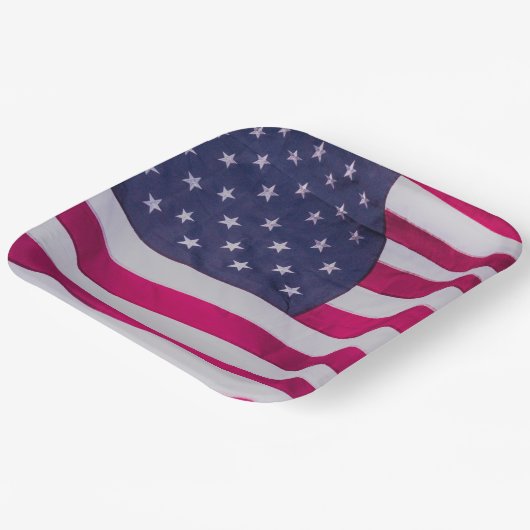 American Flag Pappteller (Gewinkelt)