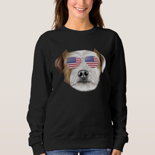 American Flag Parson Russell Terrier Dog America P Sweatshirt (Vorderseite)