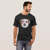 American Flag Parson Russell Terrier Dog America P T-Shirt (Vorne ganz)