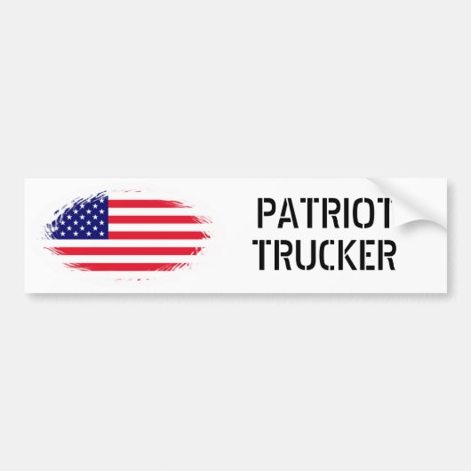 American flag PATRIOT, TRUCKER Autoaufkleber (Vorne)