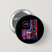 American Flag Patriotic 1776 We T Button (Vorne & Hinten)