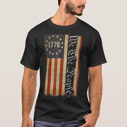 American Flag Patriotic 1776 We T T-Shirt (Vorderseite)