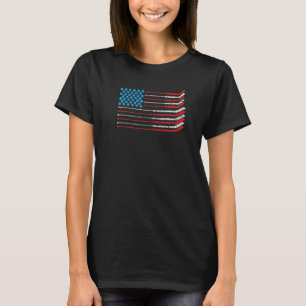 American Flag Patriotic 4. Juli Hockey T Shir T-Shirt