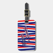 American Flag Patriotic 4. Juli, Streifen Gepäckanhänger (Vorderseite vertikal)