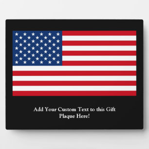 American Flag Patriotic Award Plaque Fotoplatte