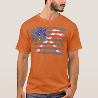 American Flag Patriotic Ax Throwing Geschenk Idee T-Shirt