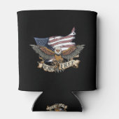 American Flag Patriotic Bald Eagle Geboren kostenl Dosenkühler (Rückseite)