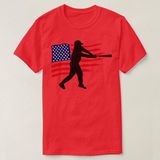 American Flag Patriotic Baseball 4 T-Shirt (Design vorne)