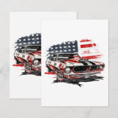American Flag Patriotic Begleitkarte (Vorne/Hinten)