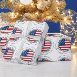 American Flag Patriotic Christmas Wreath Geschenkpapier<br><div class="desc">Fügen Sie Ihre Weihnachtsgeschenke mit amerikanischer Fahne die letzte Touch hinzu - Weihnachtskranz in einem amerikanischen Fahnen-Design in modernem Rot-Blau-Design mit Heiligen und Beeren. Diese patriotische Weihnachtsverpackung ist perfekt für Militärfamilien, Veteranen, patriotische Familien. COPYRIGHT © 2020 Judy Burrows, Black Dog Art - Alle Rechte vorbehalten. Flag Patriotic Christmas Wraath Wrapping...</div>