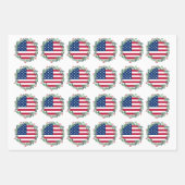 American Flag Patriotic Christmas Wreath Geschenkpapier Set (Vorderseite 2)