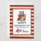 American Flag Patriotic Corgi 4. JULY Party Einladung (Vorderseite)