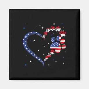 American Flag Patriotic Dog Cat Paw Print 4. J Magnet