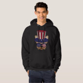 American Flag Patriotic French Bulldog Apparel 4th Hoodie (Vorne ganz)