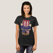 American Flag Patriotic French Bulldog Apparel 4th T-Shirt (Vorne ganz)