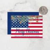 American Flag Patriotic Frohe Weihnachtsfeiertag Mitteilungskarte (Vorderseite/Rückseite Beispiel)