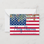 American Flag Patriotic Frohe Weihnachtsfeiertag Mitteilungskarte (Vorderseite)