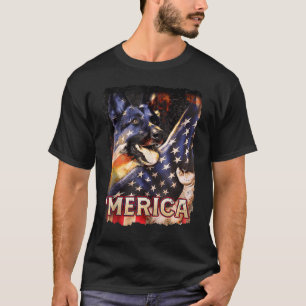 American Flag Patriotic German Shepherd 4. Jul T-Shirt