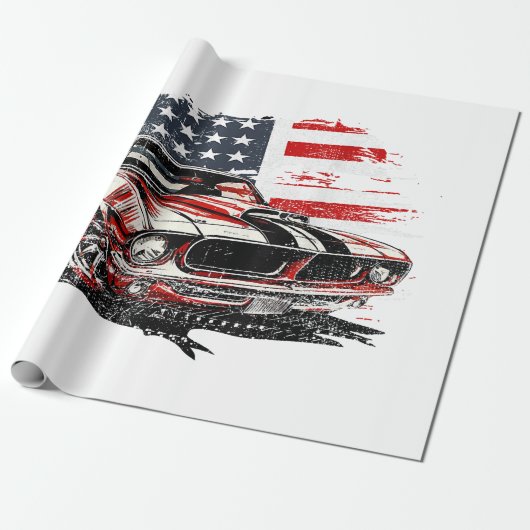 American Flag Patriotic Geschenkpapier (Ungerollt)
