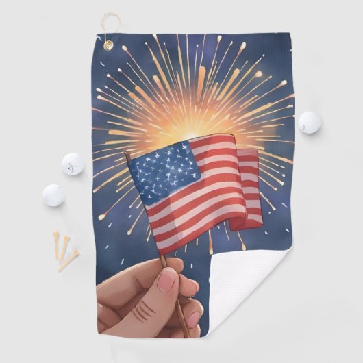 American Flag Patriotic Golfhandtuch (Insitu)