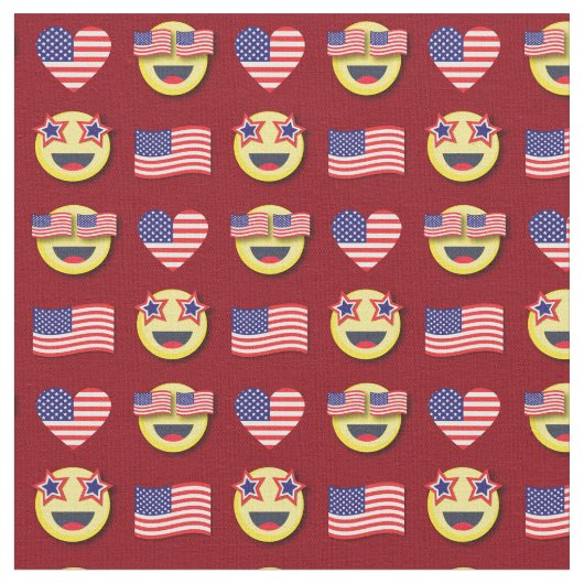 American Flag Patriotic Happy Face 4. Juli Stoff (Nahaufnahme)