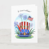 American Flag Patriotic Hat Celebration Karte (Vorderseite)