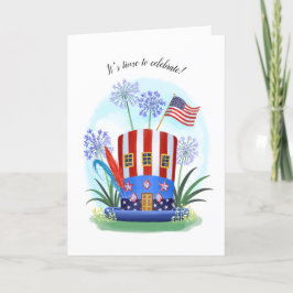 American Flag Patriotic Hat Celebration Karte