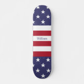 American Flag Patriotic Individuelle Name Blue Red Skateboard (Vorne)