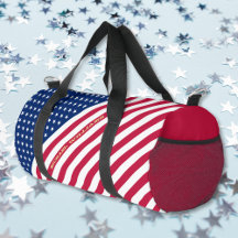 American Flag Patriotic Monogram Gym Sports Travel