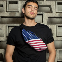 American Flag Patriotic Monogram Waist Crossbody