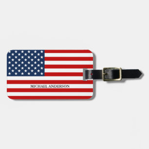 American Flag Patriotic Name Travel Luggage Gepäckanhänger