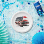 American Flag Patriotic Pappteller (Party)
