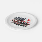 American Flag Patriotic Pappteller (Schrägansicht)