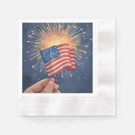 American Flag Patriotic Party Serviette
