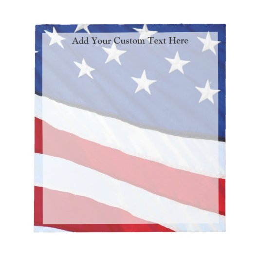 American Flag Patriotic Personalisiert Memo Pad Notizblock (Vorderseite)