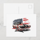American Flag Patriotic Postkarte (Vorne/Hinten)