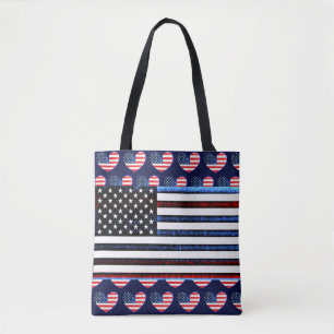 American Flag Patriotic Red White Blue Toag Tasche