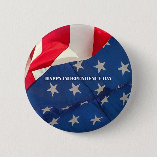 American Flag Patriotic Red White Custom Button (Vorderseite)