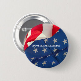 American Flag Patriotic Red White Custom Button