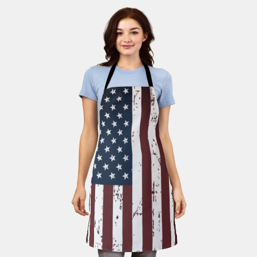 American Flag Patriotic Stars Streifen Schürze (Getragen)