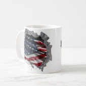 American Flag Patriotic USA gebrochen Wall Effect Kaffeetasse (Vorderseite Links)