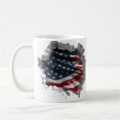 American Flag Patriotic USA gebrochen Wall Effect Kaffeetasse (Links)