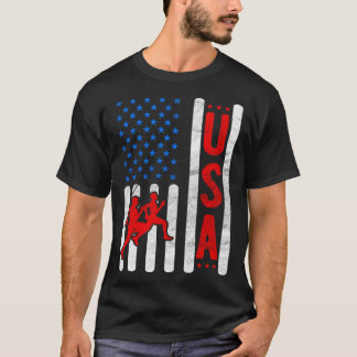 American Flag Patriotic USA Men Women Track und fi T-Shirt