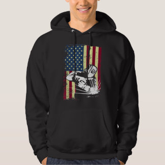 American Flag Patriotic Usa Welder Gift Hoodie