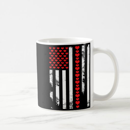 American Flag Patriotic Valentines Day Clic He Kaffeetasse (Rechts)