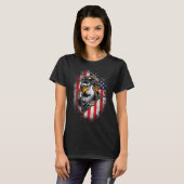 American Flag Patriotic Veteran Bald Eagle Pilot D T-Shirt (Vorne ganz)