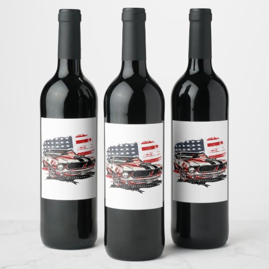 American Flag Patriotic Weinetikett (Flaschen)